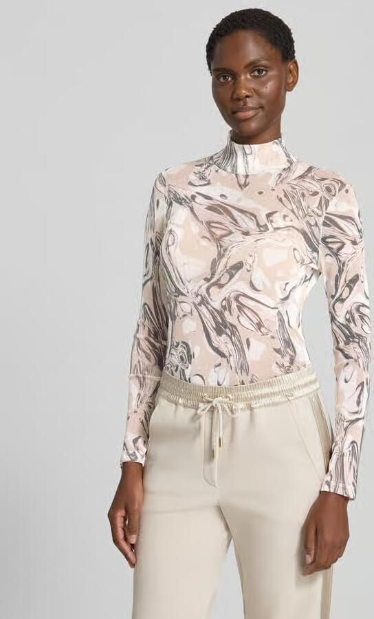 Marc Cain Slim Fit shirt met lange mouwen in semitransparant design - Foto 2