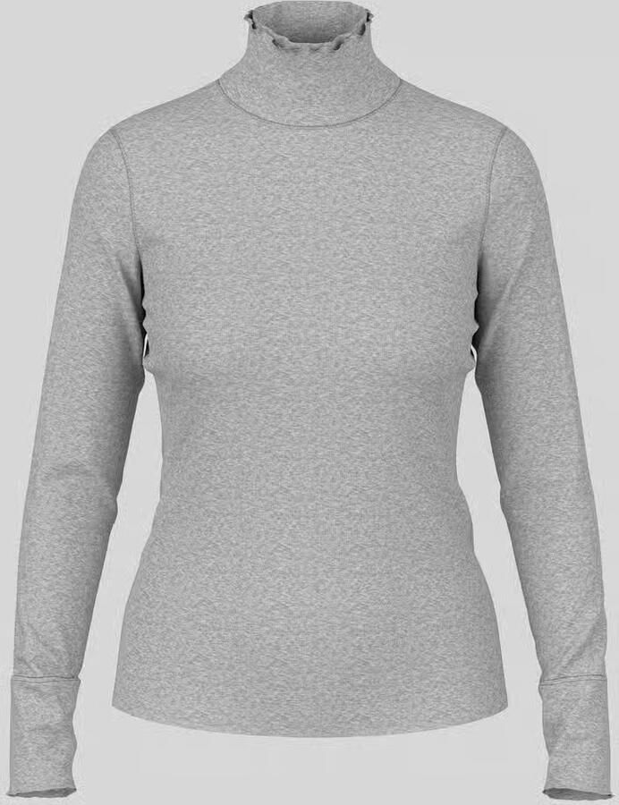 Marc Cain Slim fit shirt met lange mouwen met kraag met ruches