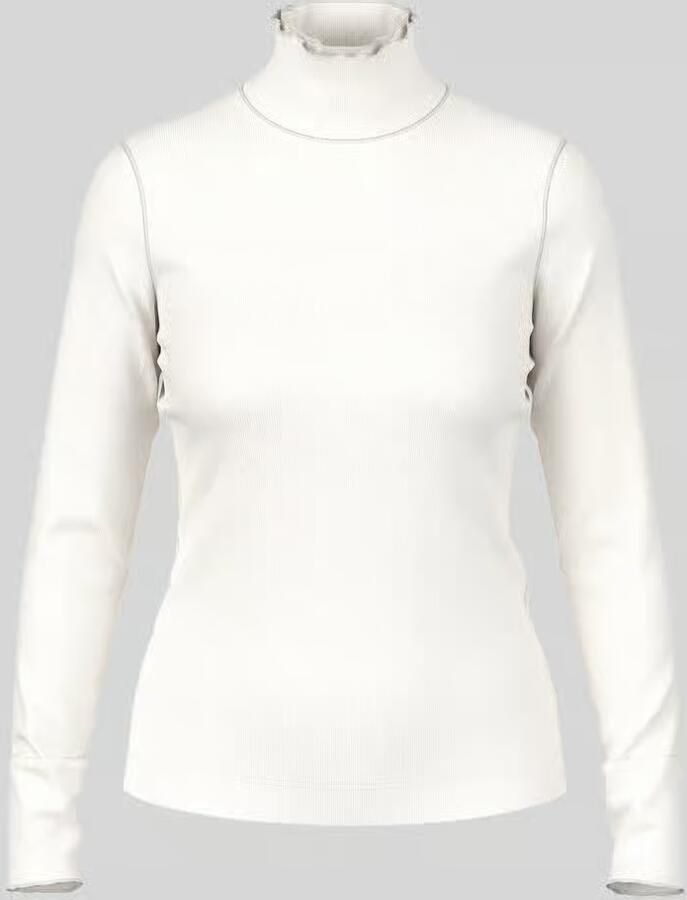 Marc Cain Slim fit shirt met lange mouwen met kraag met ruches