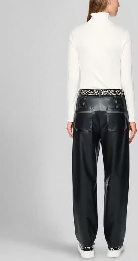 Marc Cain Slim fit shirt met lange mouwen met kraag met ruches - Foto 2