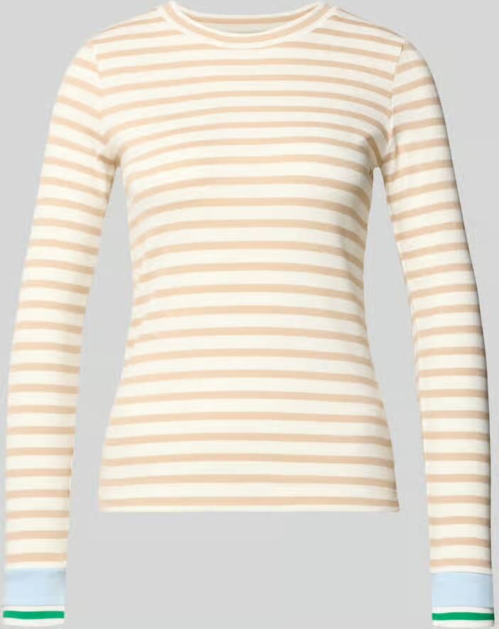 Marc Cain Slim fit shirt met lange mouwen met ronde hals
