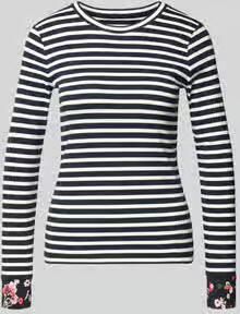 Marc Cain Slim fit shirt met lange mouwen van katoenmix