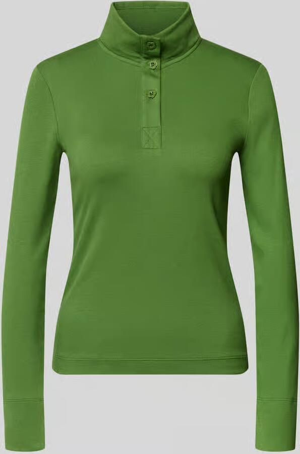 Marc Cain Slim fit shirt met lange mouwen van katoenmix