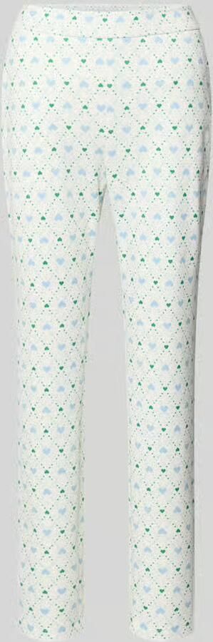 Marc Cain Slim fit stoffen broek met All-over logoprint