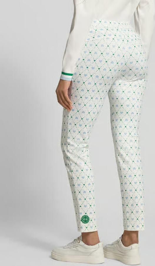 Marc Cain Slim fit stoffen broek met All-over logoprint - Foto 3