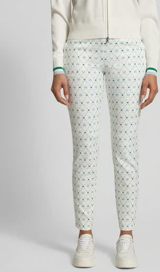Marc Cain Slim fit stoffen broek met All-over logoprint - Foto 2