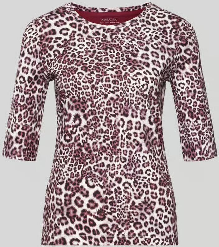 Marc Cain Slim fit T-shirt met all-over dierenprint