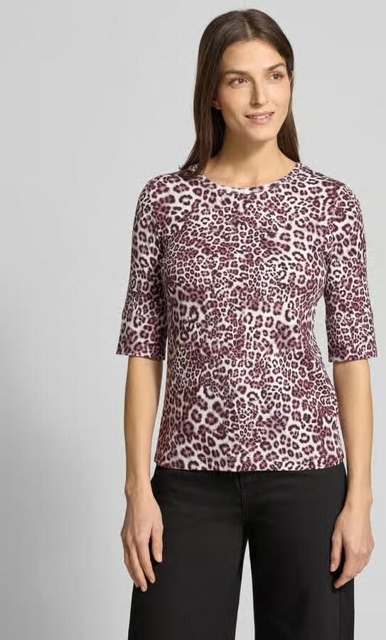 Marc Cain Slim fit T-shirt met all-over dierenprint - Foto 3