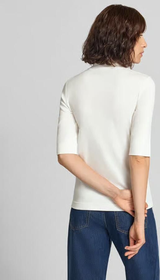 Marc Cain Slim fit T-shirt met col - Foto 3