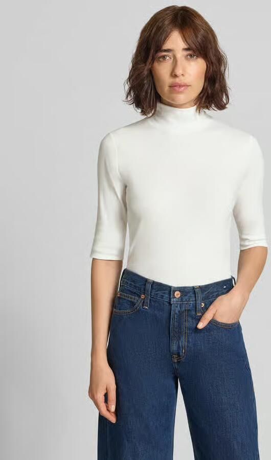 Marc Cain Slim fit T-shirt met col - Foto 2