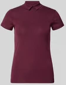 Marc Cain slim fit T-shirt met hoogsluitende polokraag
