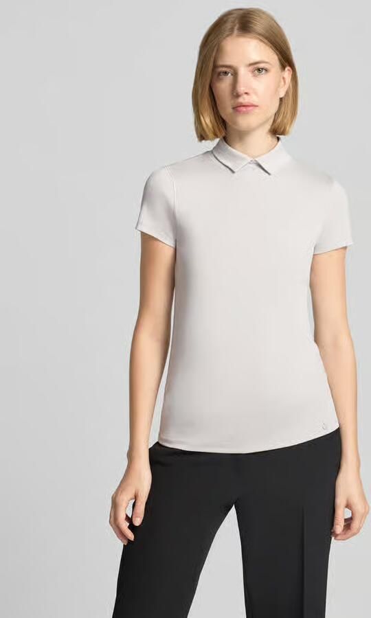 Marc Cain slim fit T-shirt met hoogsluitende polokraag - Foto 2