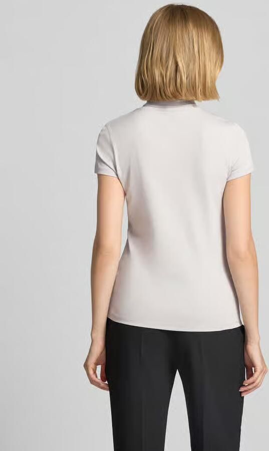 Marc Cain slim fit T-shirt met hoogsluitende polokraag - Foto 3