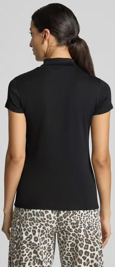 Marc Cain slim fit T-shirt met hoogsluitende polokraag - Foto 3