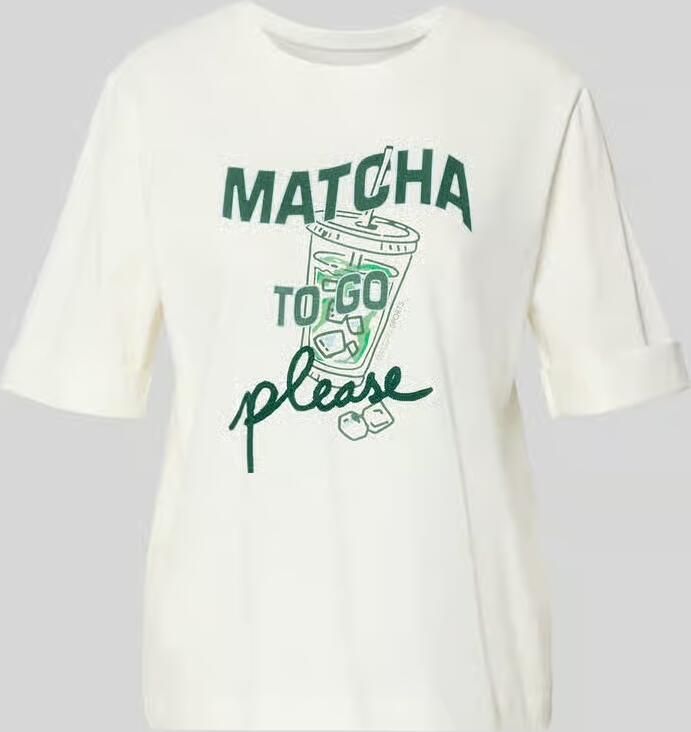 Marc Cain Slim fit T-shirt met motiefprint