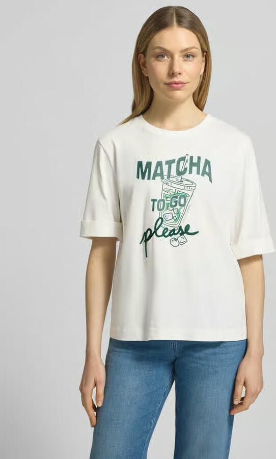 Marc Cain Slim fit T-shirt met motiefprint - Foto 3