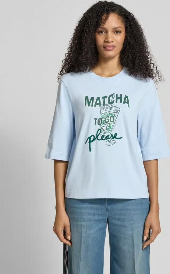 Marc Cain Slim fit T-shirt met motiefprint - Foto 4