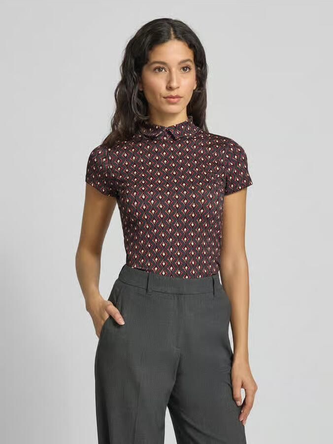 Marc Cain Slim fit T-shirt met polokraag - Foto 2