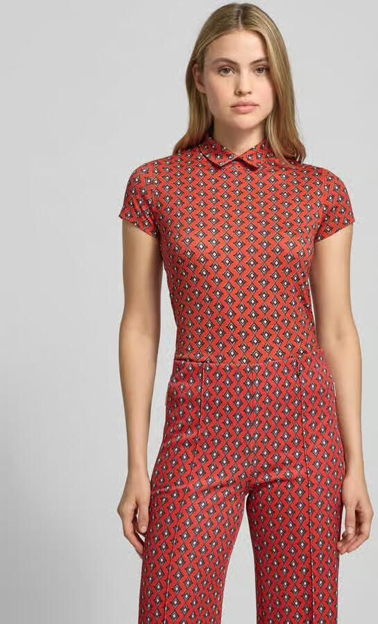 Marc Cain Slim fit T-shirt met polokraag - Foto 2