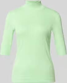 Marc Cain Slim fit t-shirt van katoenmix met opstaande kraag