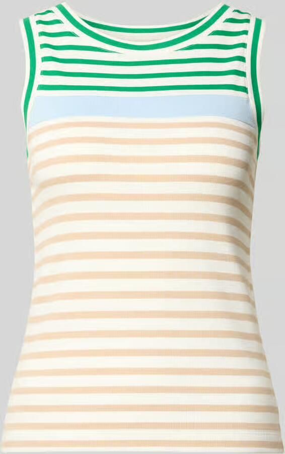 Marc Cain Slim fit top met ronde hals