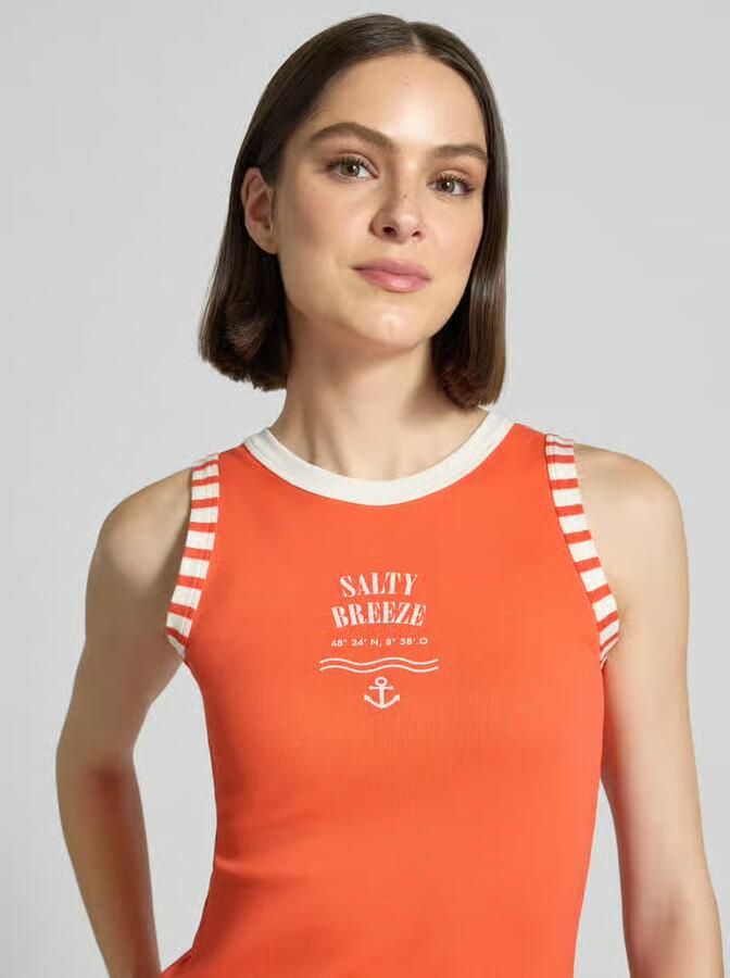 Marc Cain slim fit top met statementprint