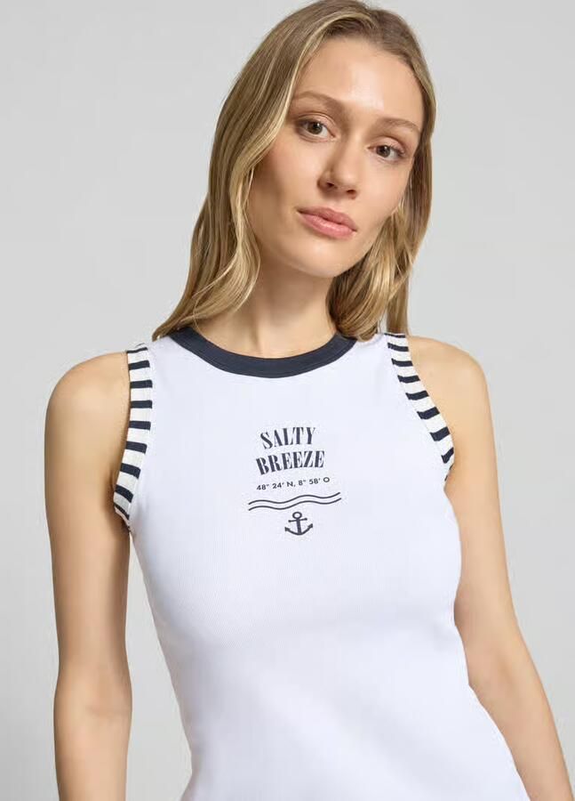 Marc Cain slim fit top met statementprint