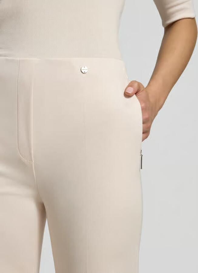 Marc Cain Stoffen broek van viscosemix met persplooien - Foto 2
