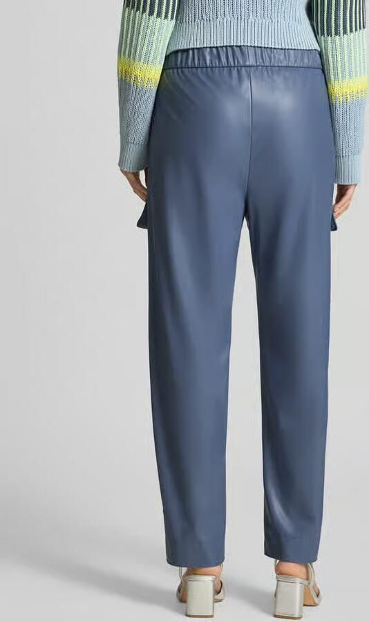 Marc Cain straight fit broek in leerlook met klepzakken