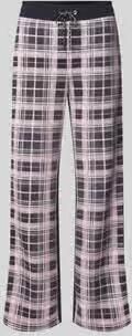 Marc Cain straight fit broek met geruit motief