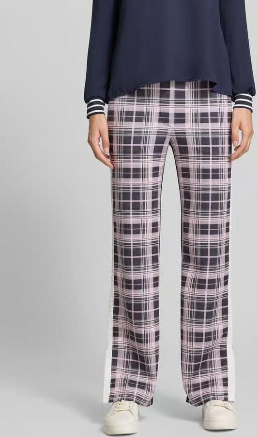 Marc Cain straight fit broek met geruit motief - Foto 3