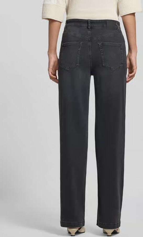 Marc Cain straight fit jeans van katoenmix met all-over strass-steentjes