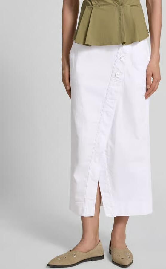 Marc Cain straight fit midirok in denimlook - Foto 3