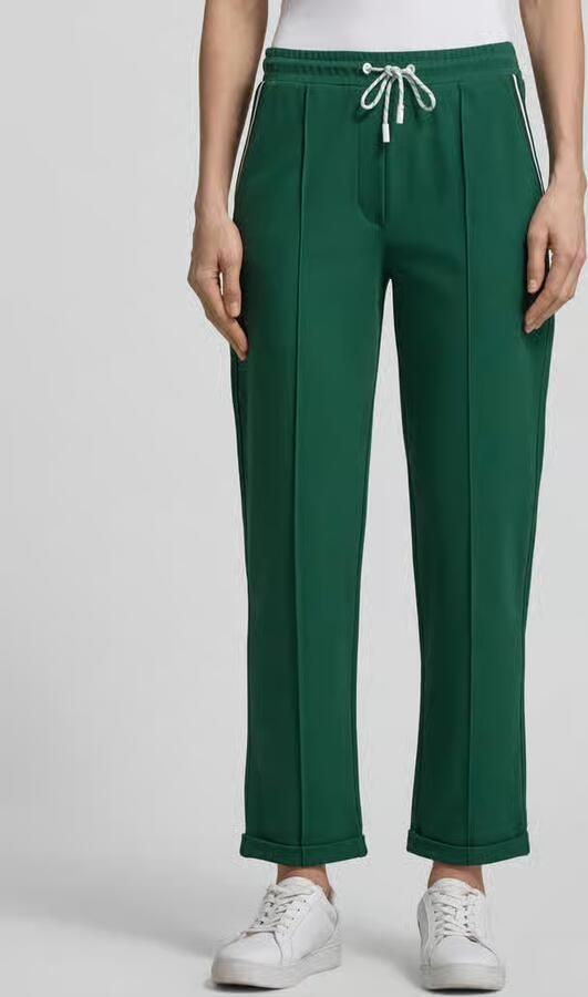 Marc Cain Straight fit stoffen broek met siernaden