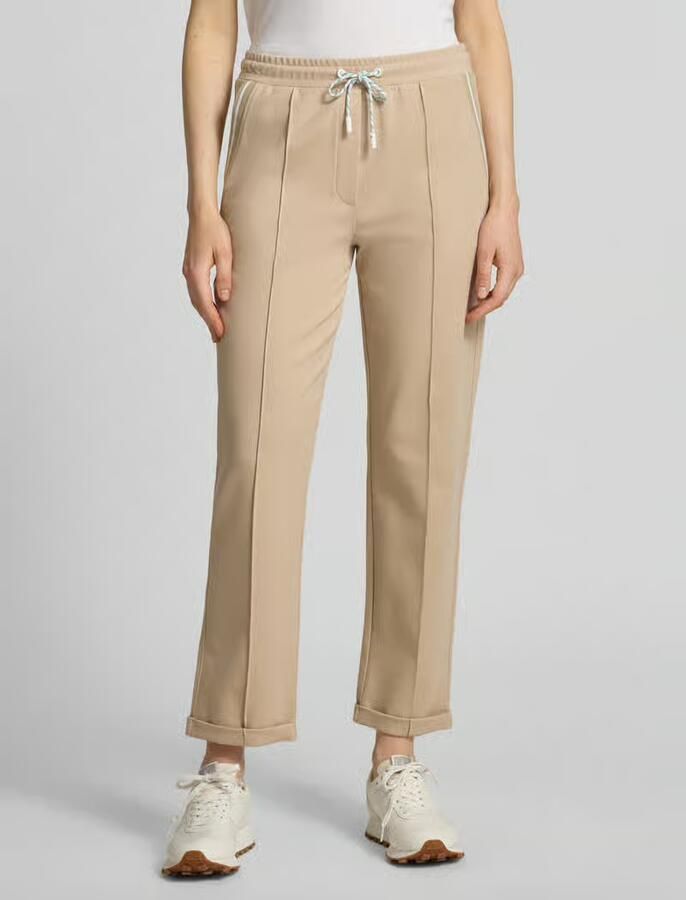 Marc Cain Straight fit stoffen broek met siernaden - Foto 3