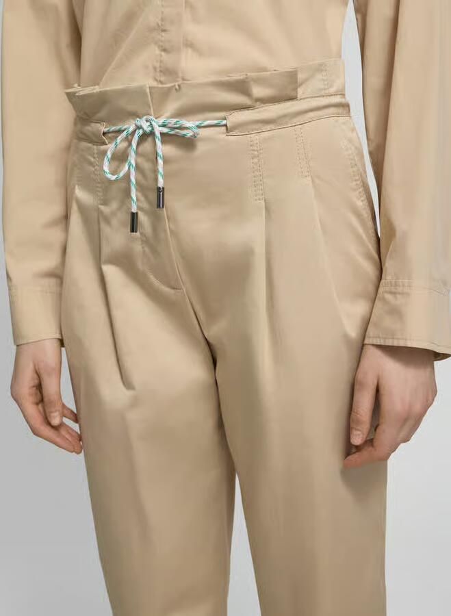 Marc Cain Straight fit stoffen broek met Tunnelkoord