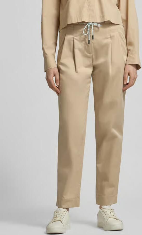 Marc Cain Straight fit stoffen broek met Tunnelkoord - Foto 3