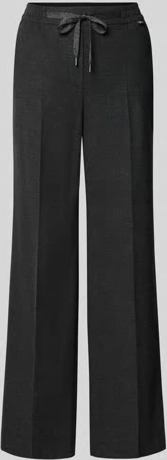 Marc Cain straight fit stoffen broek met viscose en persplooien