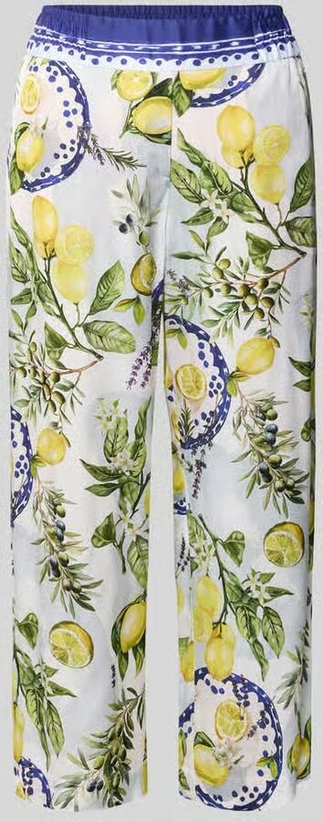 Marc Cain straight fit stoffen broek van pure viscose met all-over motiefprint - Foto 2