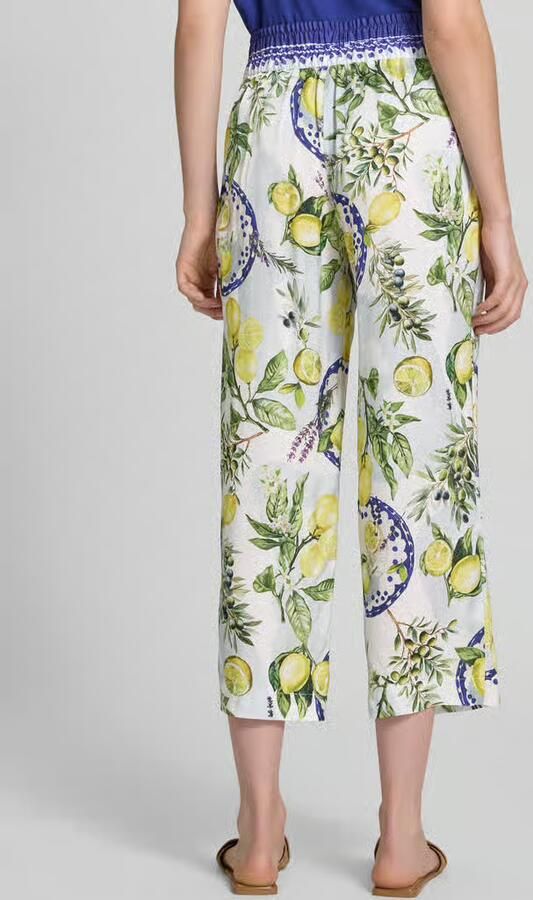 Marc Cain straight fit stoffen broek van pure viscose met all-over motiefprint - Foto 3