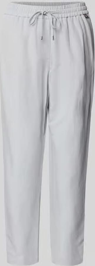 Marc Cain straight fit stoffen broek van viscosemix met linnenaandeel - Foto 2