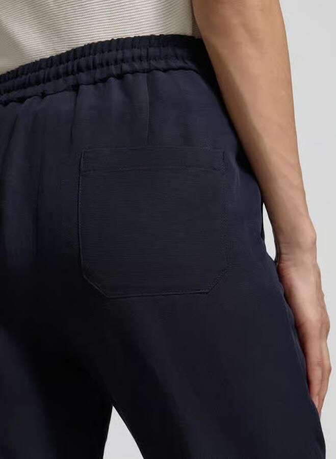 Marc Cain straight fit stoffen broek van viscosemix met linnenaandeel