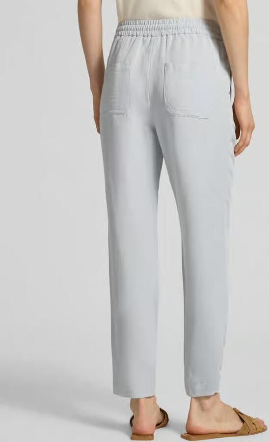 Marc Cain straight fit stoffen broek van viscosemix met linnenaandeel - Foto 2
