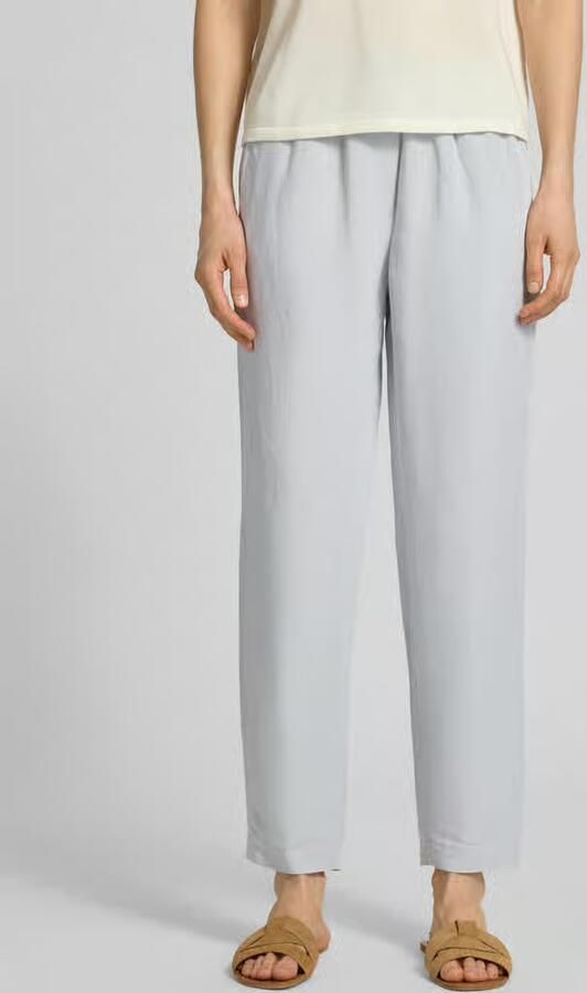 Marc Cain straight fit stoffen broek van viscosemix met linnenaandeel - Foto 3