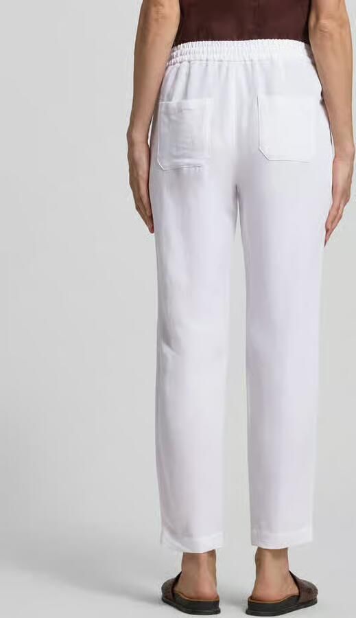 Marc Cain straight fit stoffen broek van viscosemix met linnenaandeel
