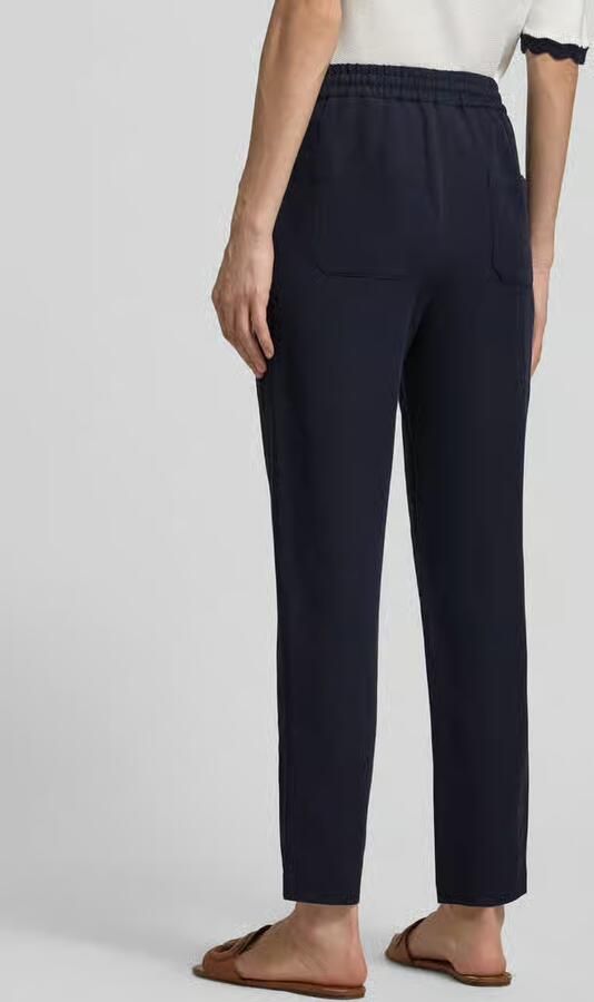 Marc Cain straight fit stoffen broek van viscosemix met linnenaandeel