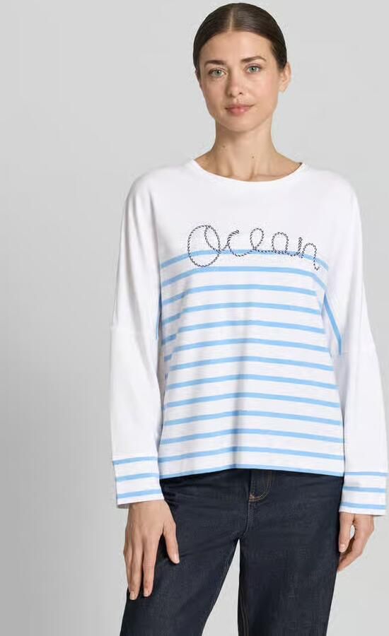 Marc Cain sweatshirt in all-over look met ronde hals - Foto 3