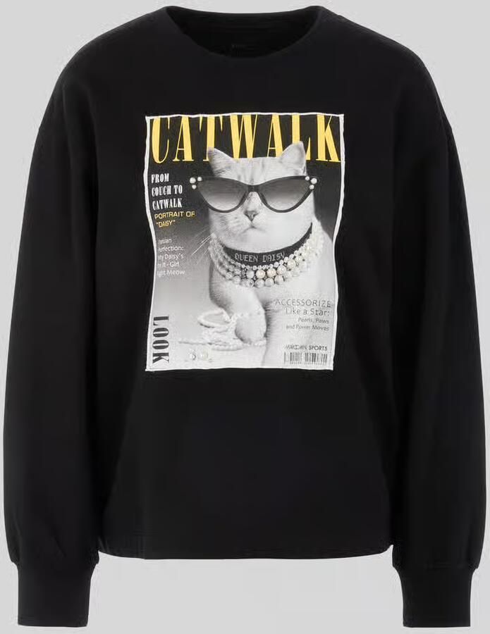 Marc Cain Sweatshirt met catwalk-fotomotief van katoenmix
