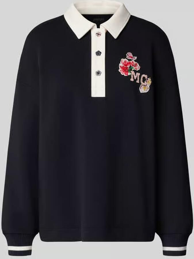 Marc Cain Sweatshirt met polokraag en motiefprint