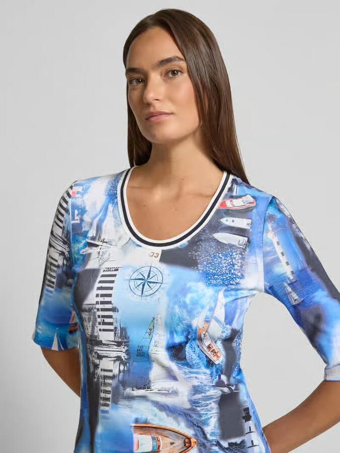 Marc Cain T-shirt in all-over look met 3 4-mouw